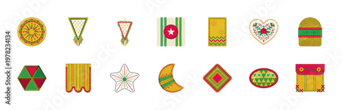 Stitched Folk Art Textile Asset Sheet