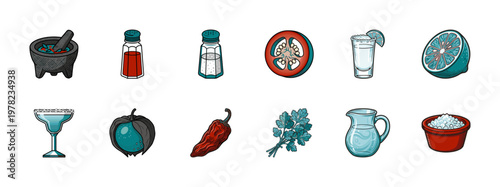 Mexican Spirits and Spicy Appetizer Elements