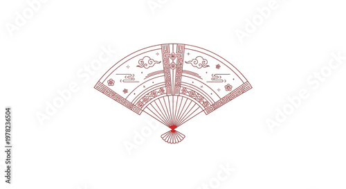 Traditional Chinese decorative pink fan.