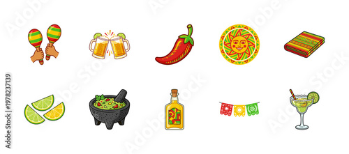 Mexican Fiesta Celebration Graphic Elements