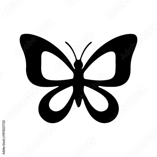 Elegant black butterfly vector silhouette