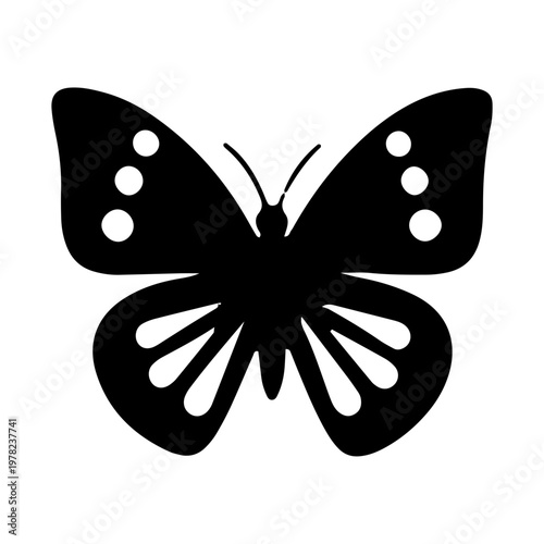 Black butterfly silhouette vector icon