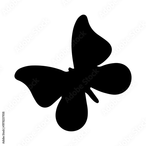 Black butterfly silhouette icon vector
