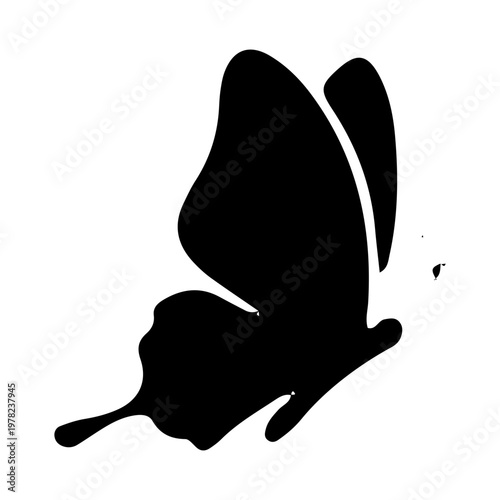Black butterfly profile silhouette icon