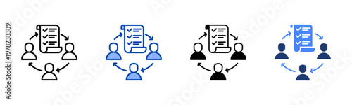 Task Coordination  Icon with Style Variations