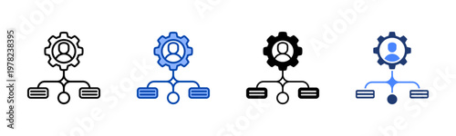 Workflow Alignment  Icon with Style Variations