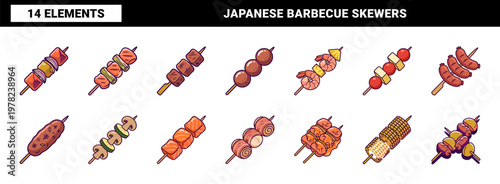Kawaii Grilled BBQ Skewers Asset Sheet