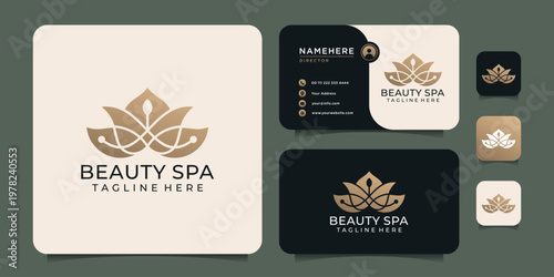 Gradient elegant beauty spa logo design elements for salon spa hotel resort
