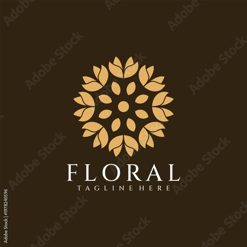 Beauty minimalist flower logo vector nature for hotel resort and spa