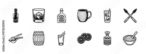 Agave Spirits and Cocktail Barware Graphics