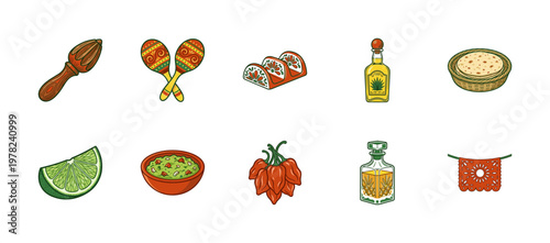 Mexican Fiesta and Tequila Vector Elements