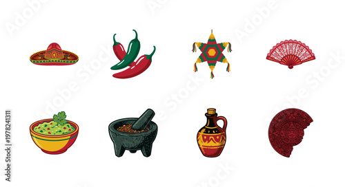 Mexican Fiesta Cultural Graphic Asset Sheet