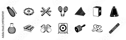 Ethnic Percussion Musical Instrument Graphic Set