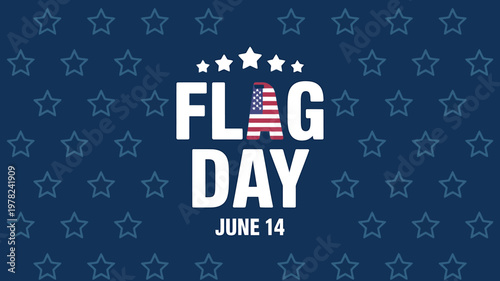 Flag Day Celebration Graphic Design With American Flag Symbols