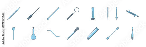 Scientific Research Glassware Vector Set