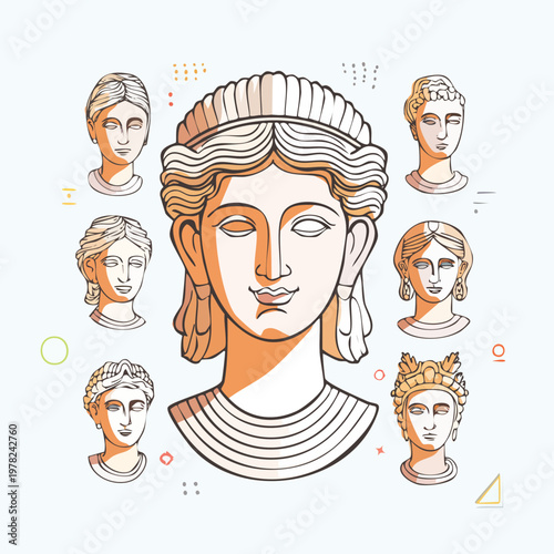 Classical ancient greek style statue head sculpture collection with sculpture classical antiquity