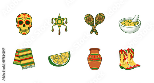 Mexican Festival Heritage Design Elements