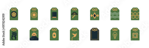 Japanese Good Luck Amulet Vector Collection