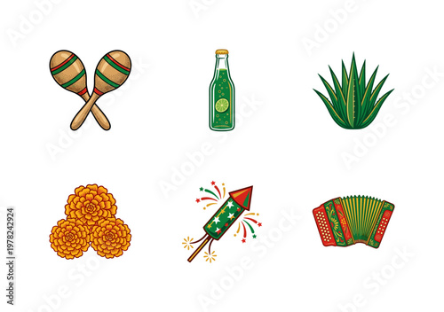 Mexican Fiesta Folk Art Graphic Set