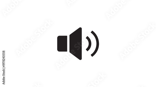 Sound Speaker Icon Emitting Waves On White Background For Audio Concepts