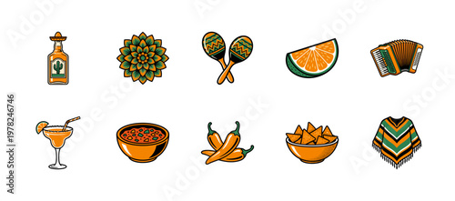 Mexican Fiesta Celebration Graphic Set
