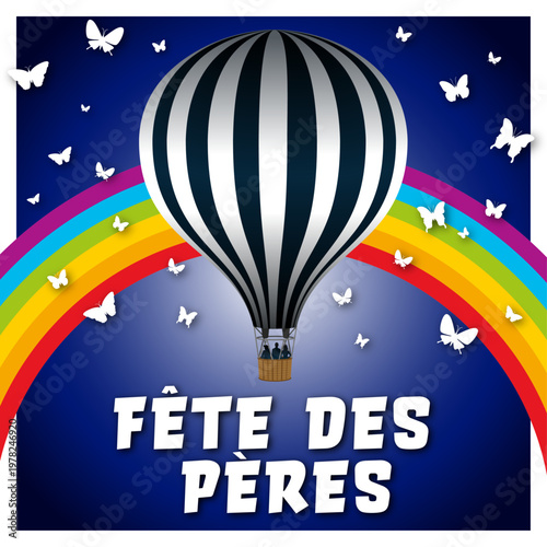 Montgolfière Carte Fête des Pères 1