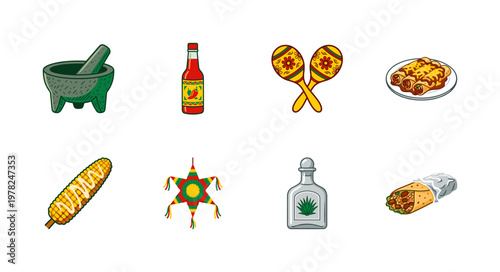 Mexican Food and Fiesta Vector Element Kit