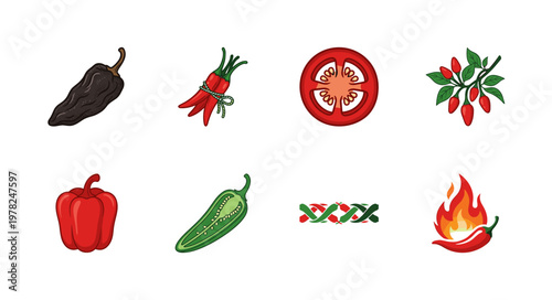 Spicy Hot Chili Pepper Vector Graphics