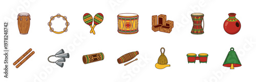 Folk Rhythm Instrument Asset Sheet