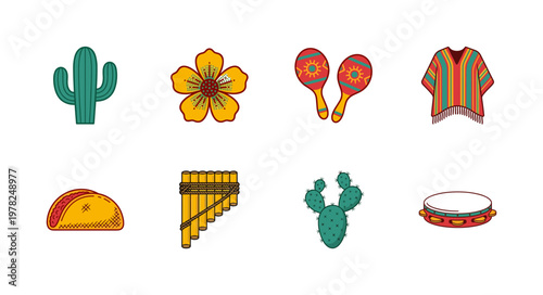 Mexican Fiesta Culture Graphic Asset Set