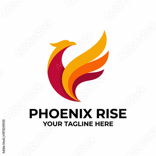 The phoenix logo symbolizes rebirth and renewal, featuring vibrant flames that showcase bold colors, representing strength, creativity, and transformation.