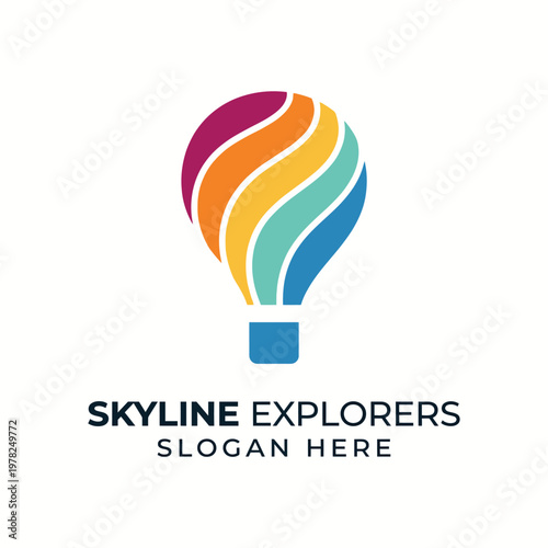 This image showcases a colorful hot air balloon soaring in a beautiful landscape, evoking feelings of adventure, freedom, and exploration in a whimsical and artistic style.