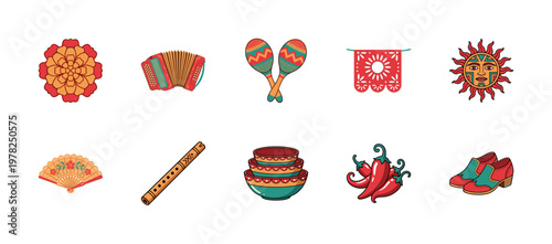 Mexican Folk Art Festival Graphic Asset Sheet