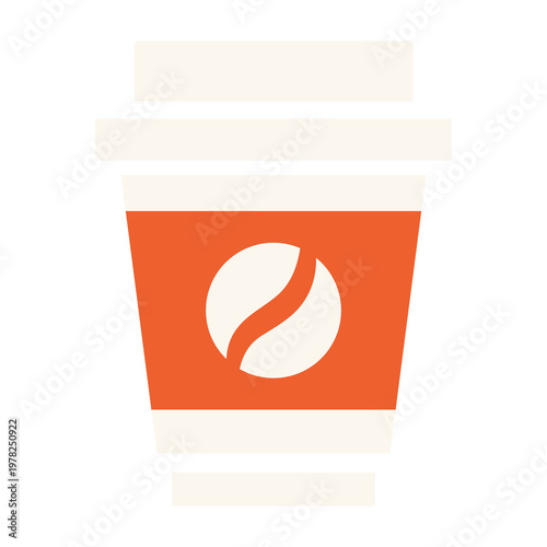 Coffee Cup Flat Vector Icon Illustration for Cafe Menu Design Isolated on White Background