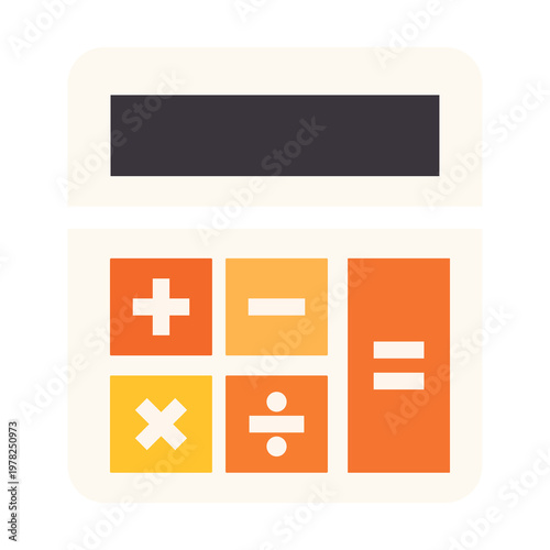 Calculator Flat Vector Icon Illustration for Finance Business App Design Isolated on White Background