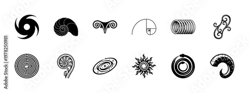 Geometric Spiral and Vortex Graphic Kit