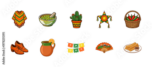Mexican Fiesta Celebration Graphic Asset Set