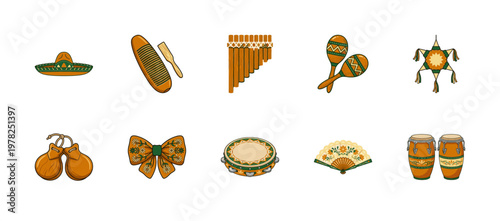 Mexican Folk Music Instrument Asset Sheet