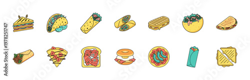 Gourmet Sandwich and Wrap Vector Kit