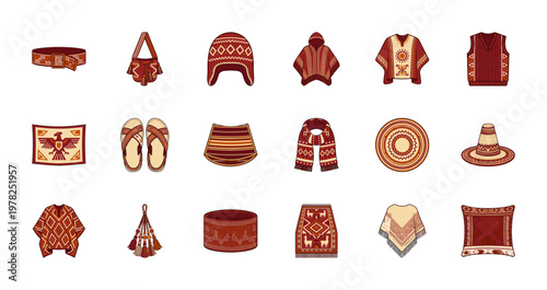 Andean Ethno Geometric Textile Asset Sheet