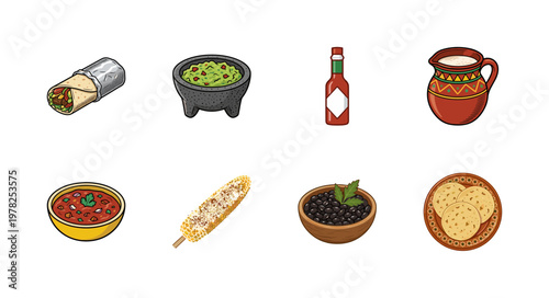 Mexican Culinary Asset Sheet and Food Graphics