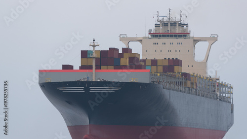 MARITIME TRANSPORT - Contariner ship sailing into sea port
