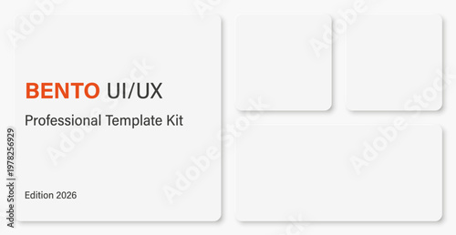 Minimalist Bento Layout Design for Dashboard and Presentation with Soft Shadows