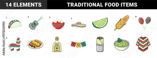 Mexican Fiesta Food and Culture Elements