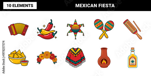 Mexican Fiesta Celebration Graphic Set