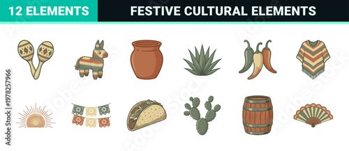 Mexican Festive Celebration Asset Sheet