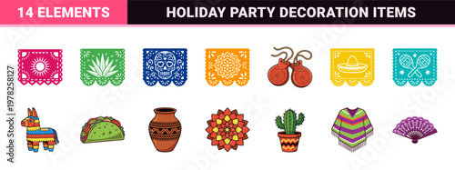 Mexican Celebration Folk Art Asset Sheet