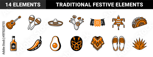 Cinco de Mayo Festive Vector Elements