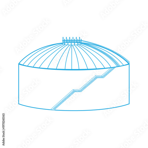 Produced Water Tank Icon – Oil and Gas Storage Tank Vector, Industrial Wastewater Tank Symbol