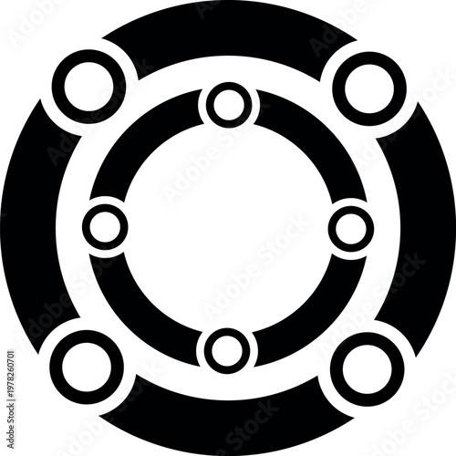 Global network connection circle logo design